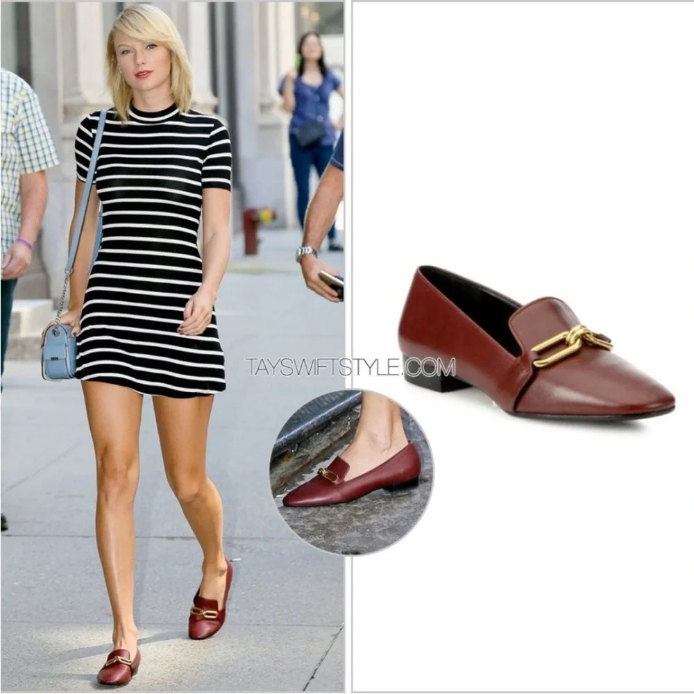 Michael Kors Collection Lennox Black Leather Loafers as  seen on Taylor Swift
